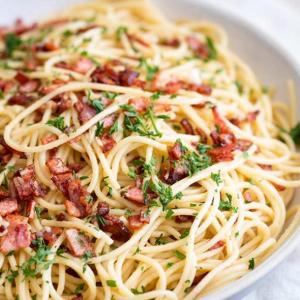 Portada del juego PASTA WITH BACON RECIPE – Idiomas