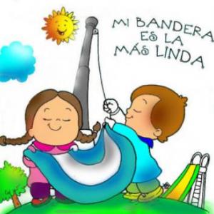 Imagen de portada del videojuego educativo: MI BANDERA LA MAS LINDA, de la temática Historia