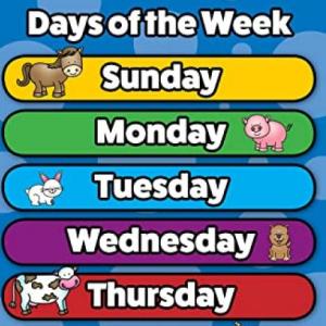 Days of the weeks for kids