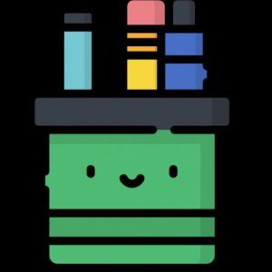 Imagen de portada del videojuego educativo: Útiles escolares en inglés, de la temática Idiomas