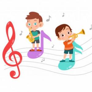 Imagen de portada del videojuego educativo: Sonidos agudos y graves, de la temática Música