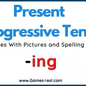 Imagen de portada del videojuego educativo: Present Progressive, de la temática Idiomas