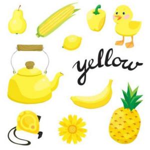 Imagen de portada del videojuego educativo: frutas - color amarillo, de la temática Alimentación