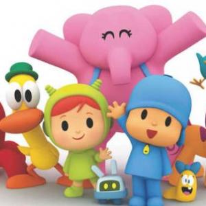 Imagen de portada del videojuego educativo: Juega con Pocoyo y sus amigos, de la temática Cine-TV-Teatro