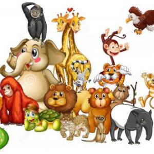 Imagen de portada del videojuego educativo: Los animales y sus alimentos, de la temática Ciencias