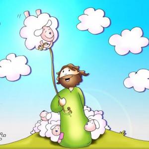 Imagen de portada del videojuego educativo: JESÚS EL BUEN PASTOR., de la temática Religión