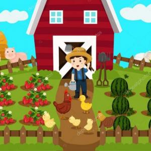 jugando con frutas y animales