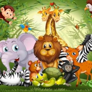 Imagen de portada del videojuego educativo: Animales de la selva., de la temática Oficios