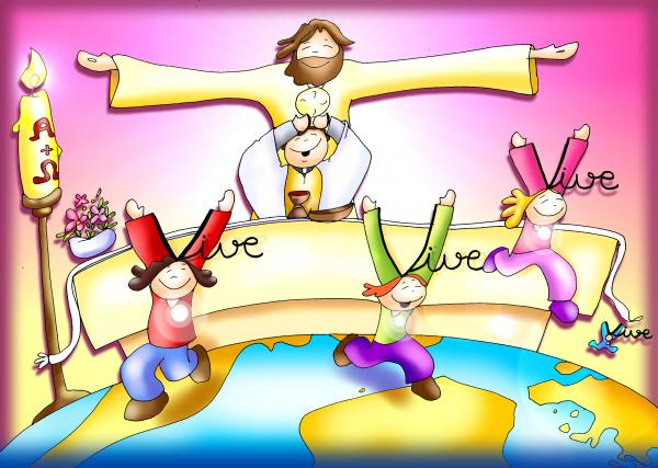 Imagen de portada del videojuego educativo: Juego del duchazo: Vocabulario sobre la Pascua de Resurrección, de la temática Religión