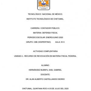 Recurso de Revocación en Materia Fiscal Federal