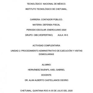 Procedimiento Administrativo de Ejecución y Visitas Domiciliarias