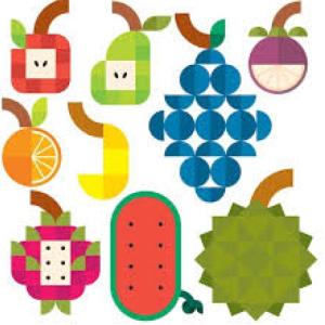 ¿Que figura encaja en la fruta?