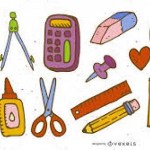 Imagen de portada del videojuego educativo: Formar parejas de los útiles escolares., de la temática Lengua