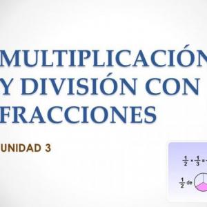 Imagen de portada del videojuego educativo: Multiplicaciones y divisiones de fracciones , de la temática Matemáticas