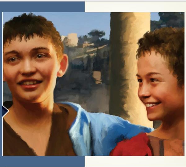 Imagen de portada del videojuego educativo: David y Jonatán se hacen amigos, de la temática Religión