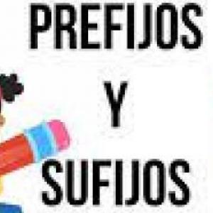 Imagen de portada del videojuego educativo: Prefijos y sufijos, de la temática Lengua
