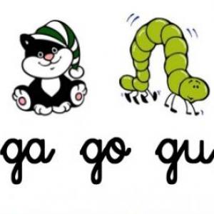 Imagen de portada del videojuego educativo:  ¿Cuánto sabes de las sílabas ga-go-gu?, de la temática Lengua