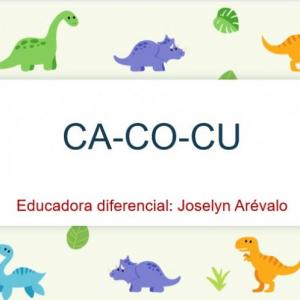 Imagen de portada del videojuego educativo: Sonido inicial  CA-CO-CU, de la temática Lengua