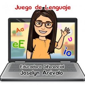 Imagen de portada del videojuego educativo:  ¿ Cuánto sabes de la vocales A-E?, de la temática Lengua