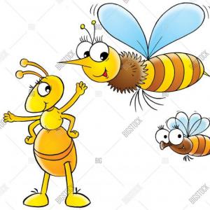 Imagen de portada del videojuego educativo: LA ABEJA Y LA HORMIGA , de la temática Biología