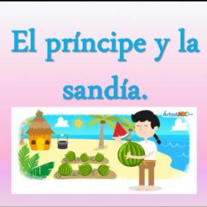 Imagen de portada del videojuego educativo: El príncipe y la sandía., de la temática Literatura