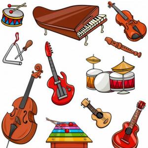 Imagen de portada del videojuego educativo: Coincidencias Instrumentales, de la temática Música