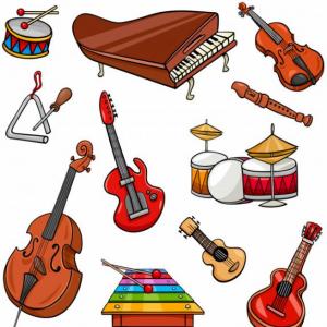 Imagen de portada del videojuego educativo: Coincidencias instrumentales, de la temática Música