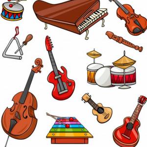 Imagen de portada del videojuego educativo: Juego de la memoria con instrumentos musicales, de la temática Música