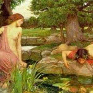Imagen de portada del videojuego educativo: Preguntas del mito Eco y Narciso, de la temática Lengua