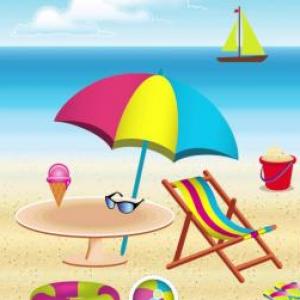 Imagen de portada del videojuego educativo: Beach things, de la temática Idiomas