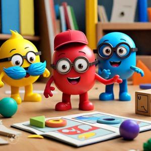Juego de memoria encuentra los objetos de colores primarios