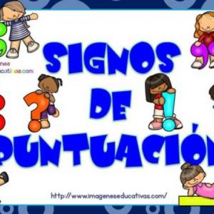 Imagen de portada del videojuego educativo: Signos de puntuación, de la temática Lengua
