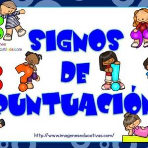 Imagen de portada del videojuego educativo: Signos de puntuación, de la temática Lengua
