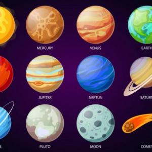Imagen de portada del videojuego educativo: Características de los planetas, de la temática Ciencias