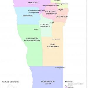 San Luis en departamentos