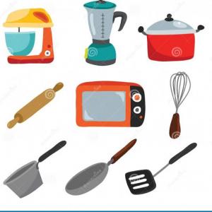 Imagen de portada del videojuego educativo: Artículos de Cocina, de la temática Alimentación