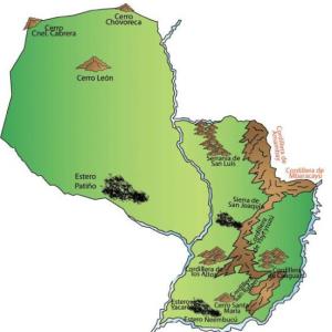 Principales Cordilleras y Cerros del Paraguay