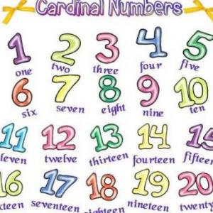 Numbers from 1 to 10