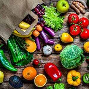 Imagen de portada del videojuego educativo: FRUITS AND VEGETABLES, de la temática Idiomas