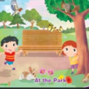 Imagen de portada del videojuego educativo: At the park, de la temática Idiomas