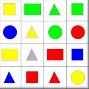 Imagen de portada del videojuego educativo: Memotest  de figuras geometricas, de la temática Matemáticas