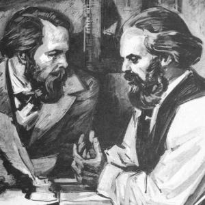 Imagen de portada del videojuego educativo: Marx - Engels, de la temática Sociales