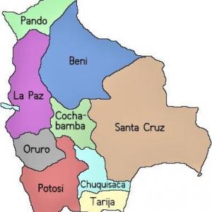 Los departamentos de Bolivia