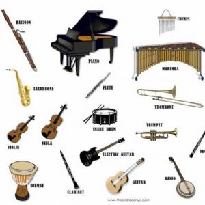Imagen de portada del videojuego educativo: Nombre de los Instrumentos Musicales, de la temática Música