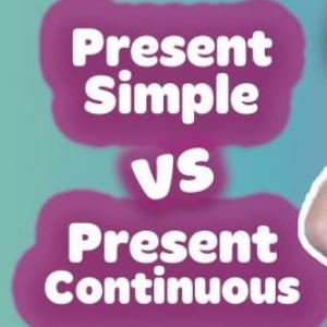 Imagen de portada del videojuego educativo: present simple VS present continuous, de la temática Idiomas