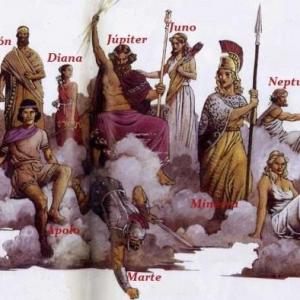 Imagen de portada del videojuego educativo: Dioses griegos y su equivalente romano, de la temática Religión