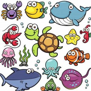 Imagen de portada del videojuego educativo: Memotest Animales Marinos - Seños Shei y Romi, de la temática Medio ambiente