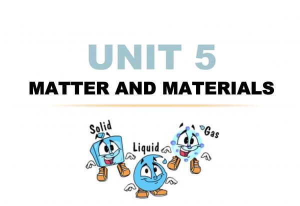 Imagen de portada del videojuego educativo: REVIEW I UNIT 5. MATTER AND MATERIALS 4º CLDV, de la temática Ciencias