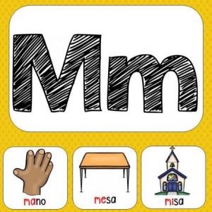 Imagen de portada del videojuego educativo: Silabas con la m, de la temática Lengua