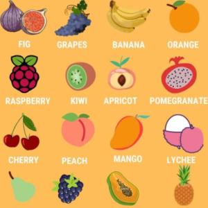 LAS FRUTAS EN INGLES